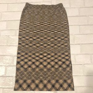 Free People beige knit pencil skirt